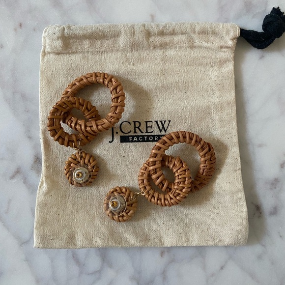 J Crew Factory Rattan Earrings, NWT, never worn - Picture 3 of 4